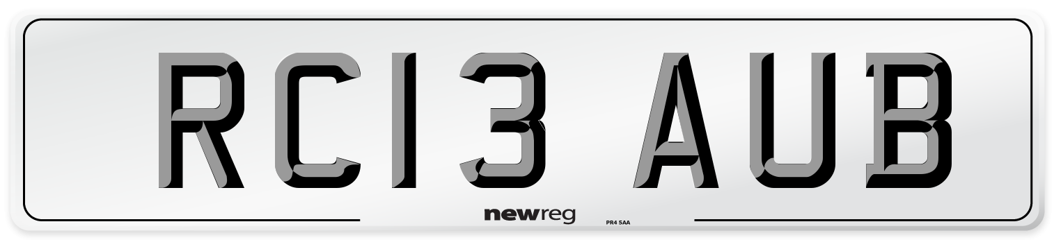 RC13 AUB Number Plate from New Reg